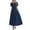 hwj# Navy682, variant on Huowey Womens Dresses Cotton Linen Short Sleeve High Waist Solid Color V-Neck Smocked Ruched Loose Fit Tiered Simple Breathable Fashionable Flowy Mid Length Dress Outfits Clothing