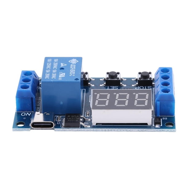 8 uds. Placa de alimentación de retardo Tiempos del módulo de relé de 1 canal con pantalla LED para bricolaje (tipo C)
