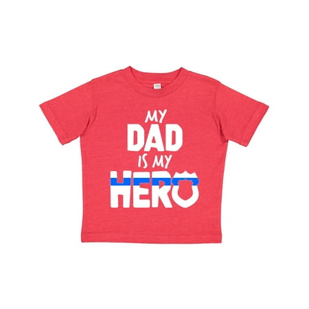 

Inktastic My Dad is my Hero Police Officer Family Gift Toddler Boy or Toddler Girl T-Shirt