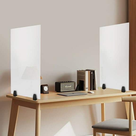 Fichiouy 2Pcs Desk Privacy Panel Frosted Acrylic Clamp-on Desk Partition Desk Dividers for Office Classrooms