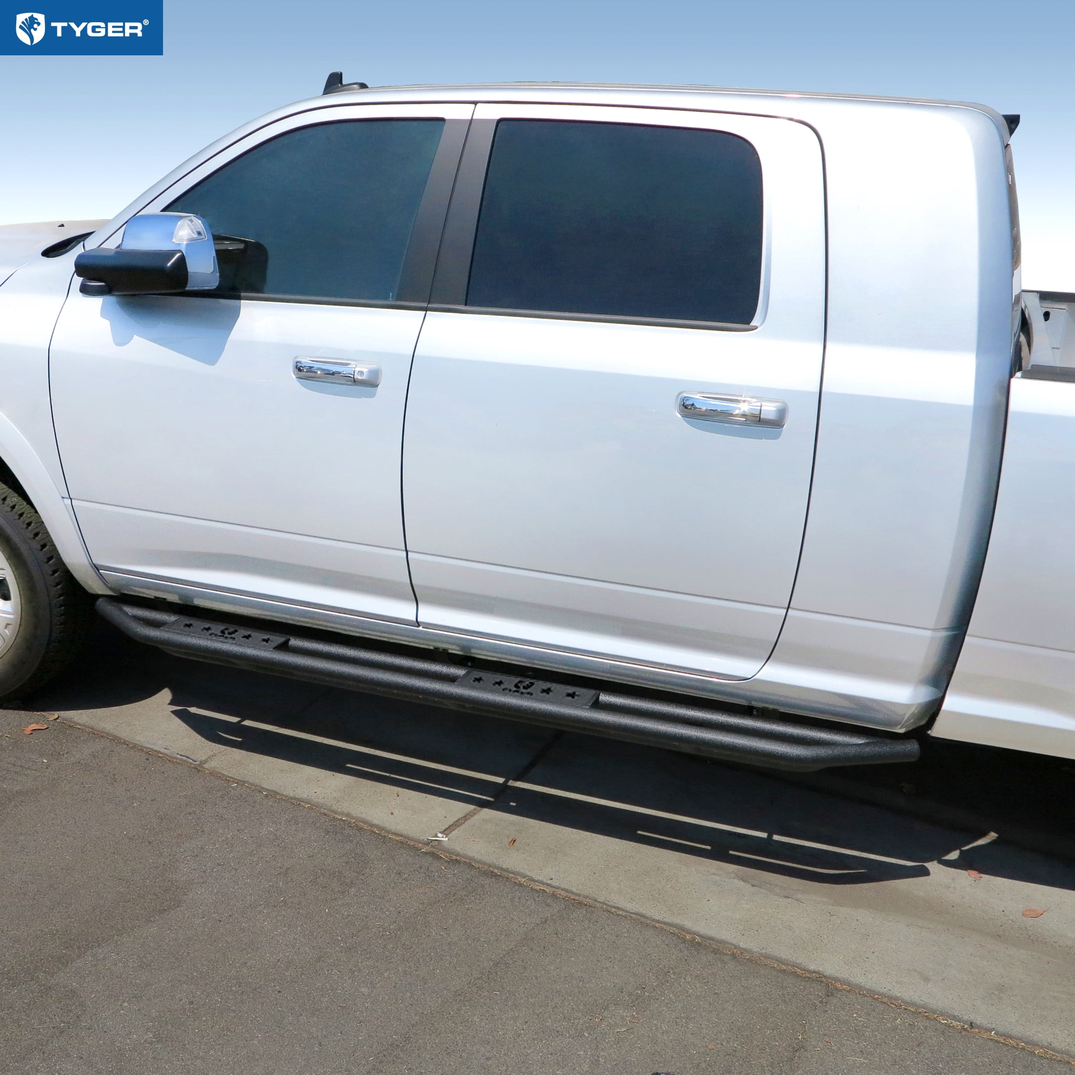 Tyger Auto Star Armor Compatible with 2010-2026 Ram 2500 3500 | Mega Cab | TG-AM2D20198 | Side Step Rails Nerf Bars Running Boards