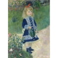 thumbnail image 2 of Pierre-Auguste Renoir 14x18 Black Ornate Wood Framed Double Matted Museum Art Print Titled - A Girl with a Watering Can (1876), 2 of 5