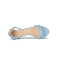 thumbnail image 4 of BLISSFUL STEP Women's Shoes Faux Suede Ankle Strap Kitten Heel Slide Straps Solid Sandals  Sky Blue 9, 4 of 7