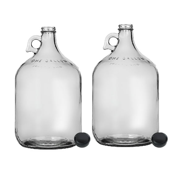 Home Brew Ohio One Gallon Glass Jug with 38mm Polyseal Cap Set of 2