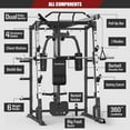 thumbnail image 2 of Sunhome Smith Machine 2000 LBS Power Cages Squat Rack More Cable Attachment Two LAT Pull-Down Systems, Cable Crossover Machine Home Gym, 2 of 6