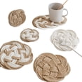 thumbnail image 5 of insstyletablematlinenstrawwovencoasterpotmatcottonthreadanti-scaldingheatinsulationpadroundmat, 5 of 5
