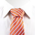 thumbnail image 6 of UMO LORENZO Men's Poly Woven Tie & Wallet Gift Box Set, Orange Striped Tie & Brown Wallet, 6 of 8
