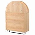 thumbnail image 5 of Ktaxon Arched Bathroom Medicine Cabinet, Wall Mounted Storage Cabinet with Double Glass Doors, Towel Bar & Adjustable Shelf, for Bathroom, Entryway and Kitchen, Oak, 5 of 17