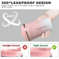 thumbnail image 5 of YINBAOGE Insulated Travel Coffee Mug Spill Proof Leak Proof Pobtable To Go Camping Stainless Steel Coffee Tumbler Reusable Coffee Cups with Lids Thermos for Hot and Cold Drink (Black, 12 OZ), 5 of 6