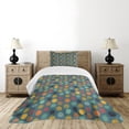 thumbnail image 4 of Ambesonne Green Quilted Bedspread Set 2 Pcs, Colorful Abstract Circle, Twin Size, Multicolor, 4 of 5