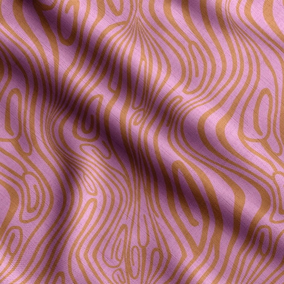 Soimoi Waves Printed, Poly Canvas Fabric, Decor Sewing Fabric by The Yard 56 Inch Wide,Decorative Fabric for Curtains Tote Bags, Rose Pink