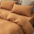 thumbnail image 3 of Pure Era Duvet Cover Set-Jersey Knit Cotton 100% T-Shirt Cotton-Super Soft 2xPillow Shams-Full Size,Burnt Orange, 3 of 7