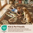 thumbnail image 4 of Design&I 8'x10' Washable Area Rug Decorations Brindle Motif Terracotta Border Livingroom Cow Print for Living Room, Family Extra Large Skid-Resistant Low Profile, 4 of 7