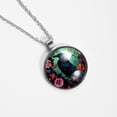 thumbnail image 4 of Crow Circular Glass Pendant Necklace - Women's Statement Necklaces, 4 of 5