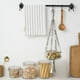 thumbnail image 5 of Organizador de cestas de verduras colgantes | Bolsas de productos de malla de rejilla para pared de cocina, despensa, almacenamiento | Tela transpirable, blanca, 75cm & 80cm, ahorra espacio,, 5 of 6