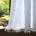 thumbnail image 4 of Cortinas transparentes blancas florales Estampado de flores Bordado de vid Cortina de dormitorio Cortinas de bolsillo para sala de estar, 55.1 x 39.4 pulgadas de largo, 4 of 5