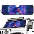 thumbnail image 2 of Yuyamidu Horse Windshield Sunshade for Jeep Wrangler, Foldable Sun Visor Windshield Shade Blocks UV Rays, Purple Rose Shade Heat Shield Compatible with Jeep Wrangler TJ JK JL 2/4 Door, 2 of 7