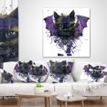 thumbnail image 4 of Designart Black Cat with Blue Wings - Animal Throw Pillow - 12x20, 4 of 5