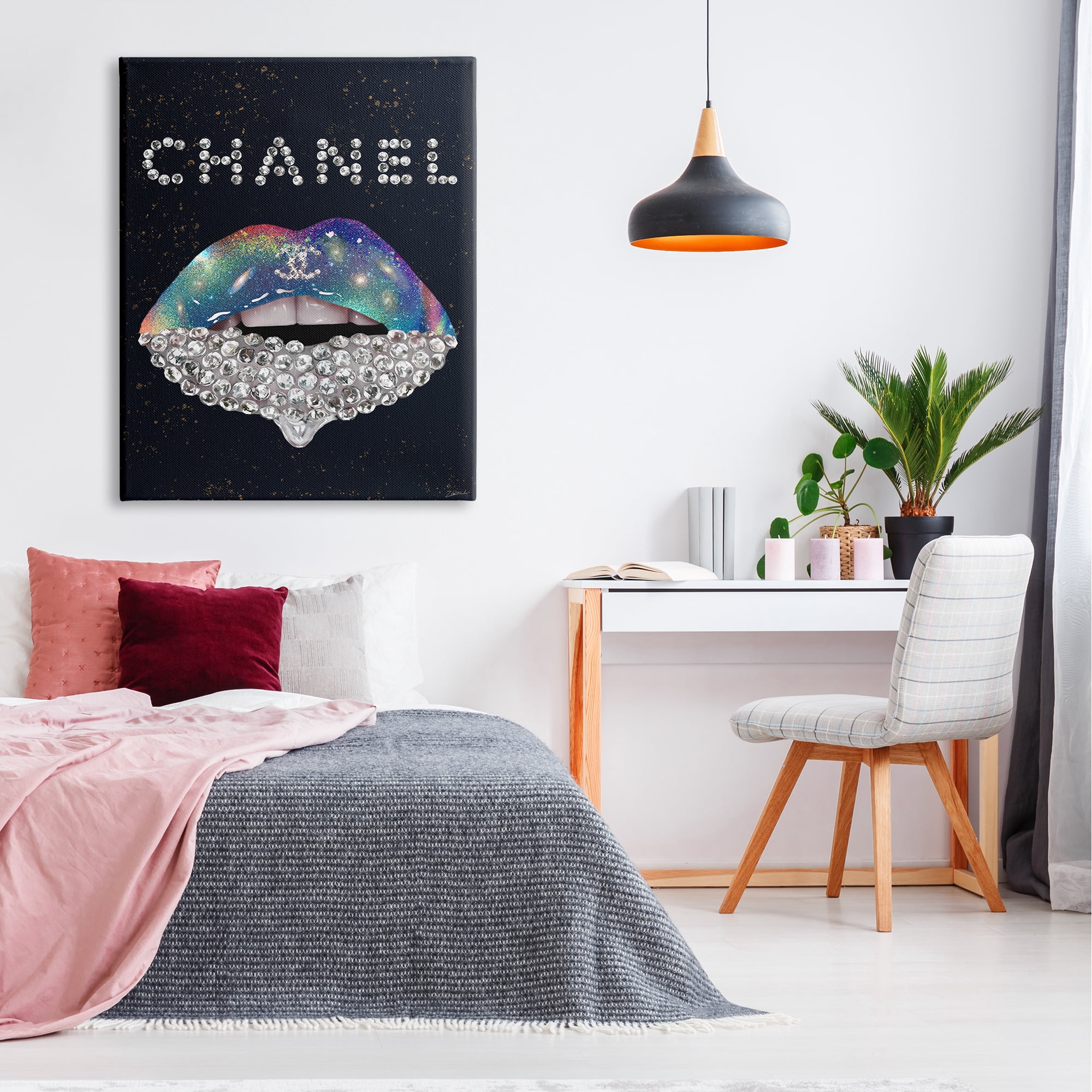 Stupell Industries Glam Diamond Lipstick Beauty & Fashion Painting Gallery Wrapped Canvas Print Wall Art, 36 x 48