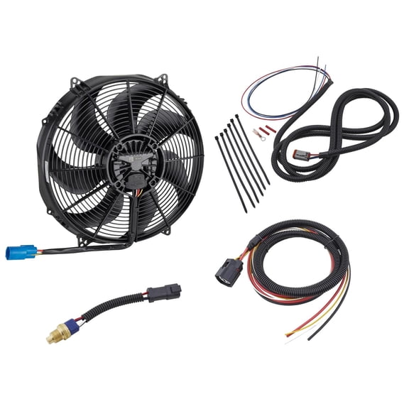 SPAL Plus Series Curved Blade Electric Fan, 16 Inch w/Install Kit