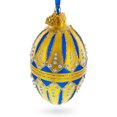 thumbnail image 2 of Blue Enamel Royal Inspired Egg Glass Ornament 4 Inches, 2 of 4