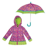 Stephen Joseph Girls 4-8 Rain Coat & Umbrella Set