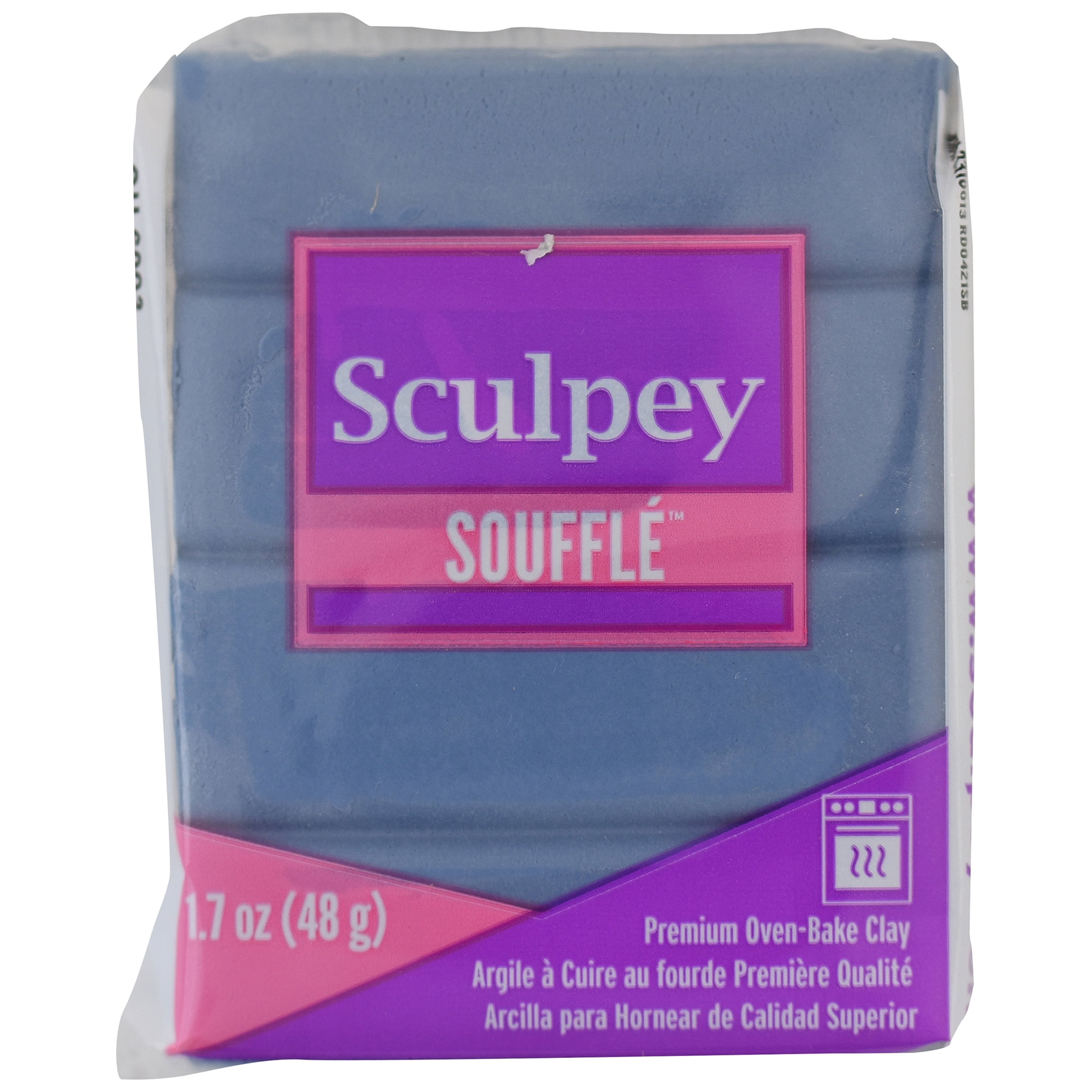 Sculpey Soufflé: Bluestone, 5 Pack - 1.7oz Bars, Polymer Oven Bake Clay, Suede-Lightweight-Flexible, Non-Toxic, Jewelry, DIY Arts & Crafts Projects