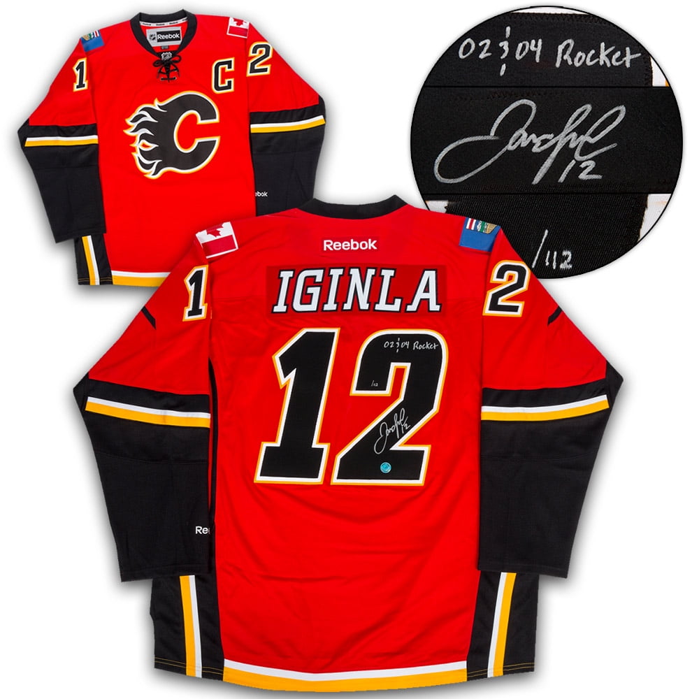 Jarome Iginla Calgary Flames Signed & Inscribed Franchise Stats RBK Jersey  /112 