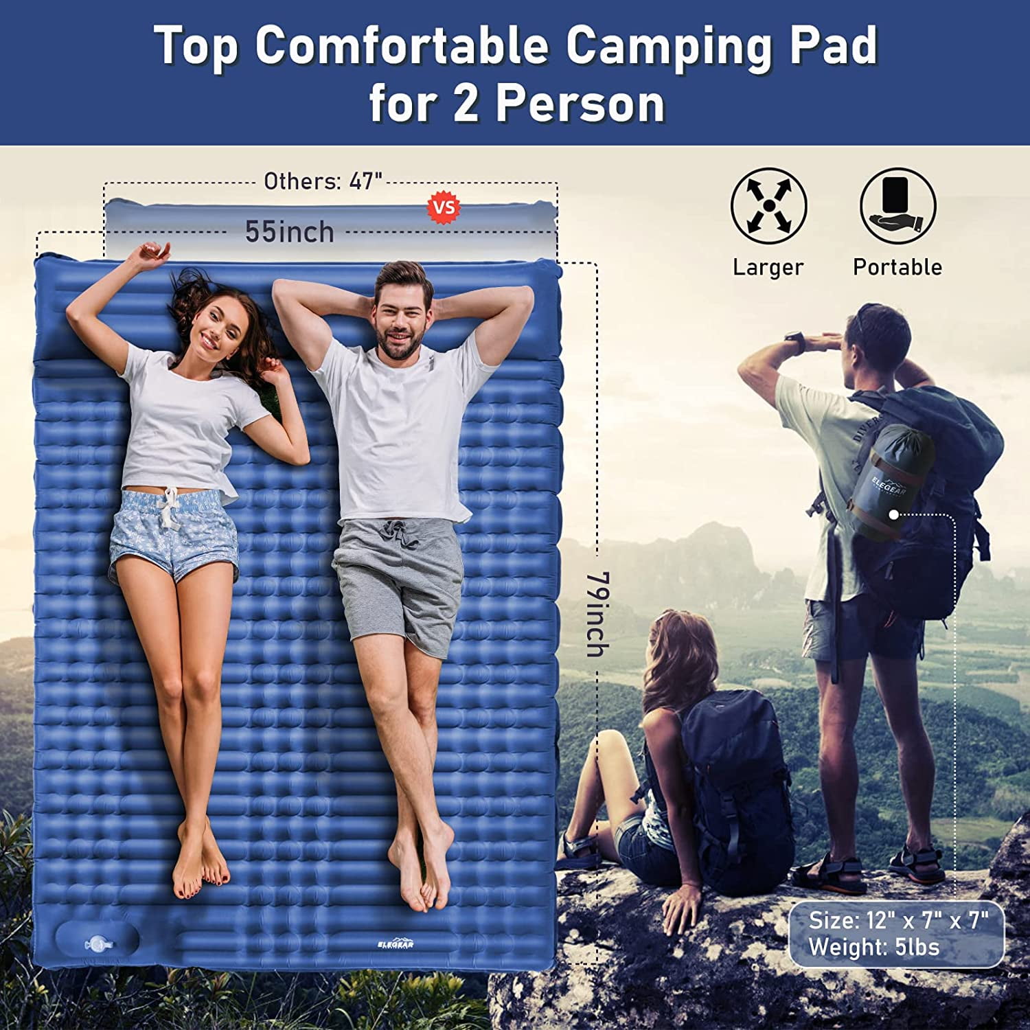 Best two person camping pad top