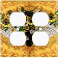 thumbnail image 3 of Metal Light Switch Plate Cover Unique Yellow Floral Bee Orange BUT021, 3 of 13