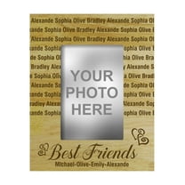 Personalized Best Friends Engraved Wood Picture Frame With Name - 4 x 6 Inches Horizontal Customizable Friendship Day Gift