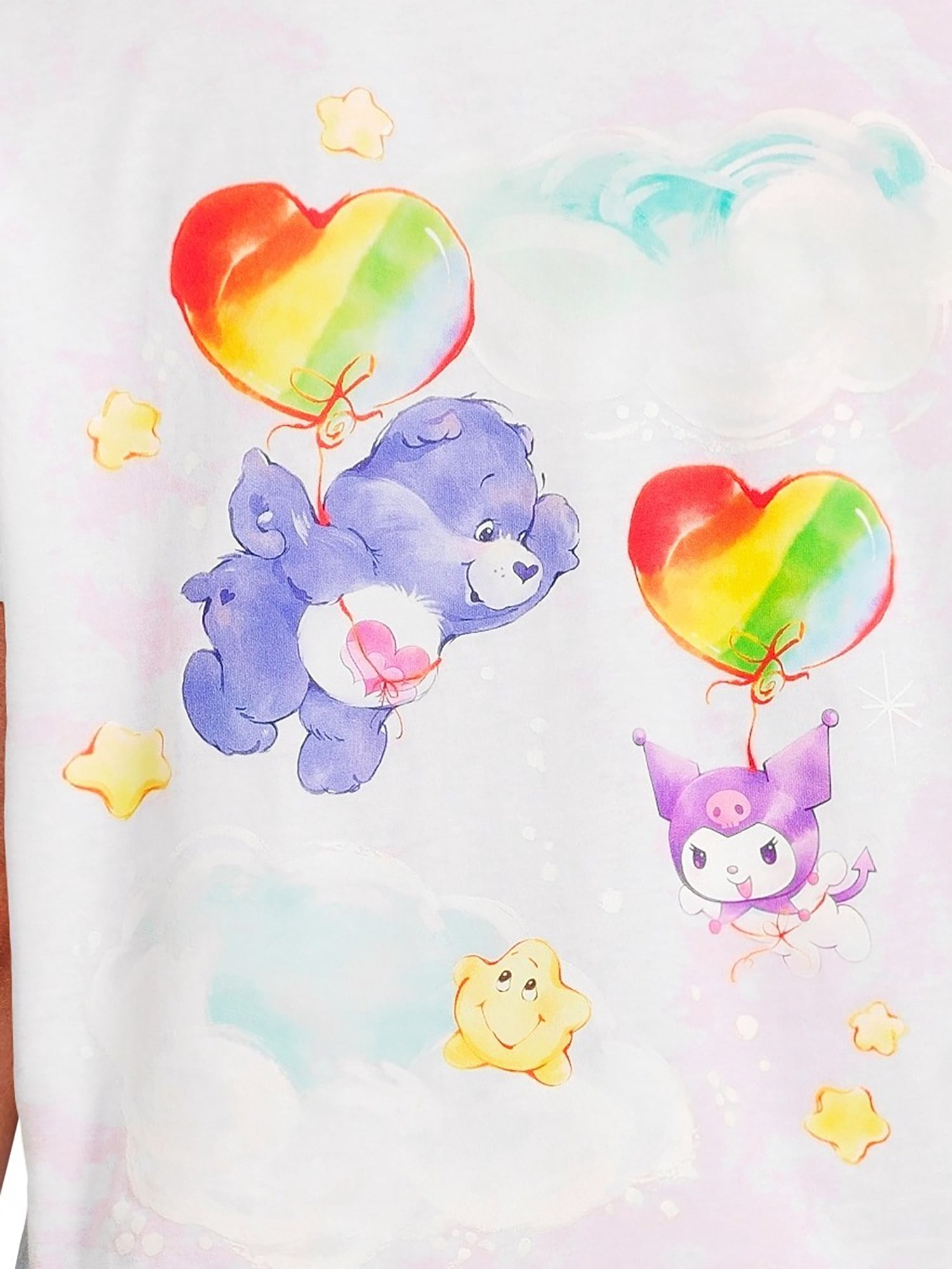 Hello Kitty and Friends x Care Bears Juniors Graphic Skimmer T-Shirt, Sizes XS-XXXL