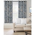 thumbnail image 2 of Blue Seaports Blackout Curtains for Bedroom Living Room Darkening Curtains 90 Inch Vintage Ocean Anchor Shark Farmhouse Wood Black Out Window Curtain Privacy Window Treatment Grommet Drapes 52"x90"x2, 2 of 9