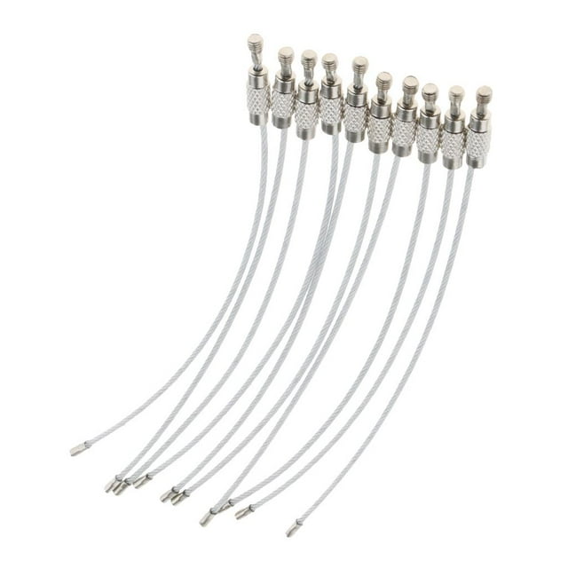 jinwen 10Pcs Cable Wire Loop Luggage Tag Loops Stainless Steel Wire Straps