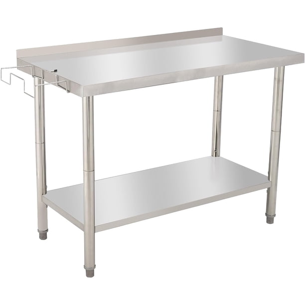 Zzistar Mesa de Acero Inoxidable NSF para Preparación y Trabajo, 48" x 24" con Estante Ajustable, Mesa Comercial de Alta Resistencia para Restaurante, Hogar y Hotel