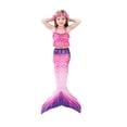 thumbnail image 3 of Traje de baño de cola de sirena para niñas con conjunto de bikini (púrpura) ER Rojo Verde, 3 of 4