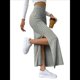 thumbnail image 2 of Faldas Tubo de Punto Ajustadas para Mujer, Falda Midi de Cintura Alta con Abertura Elástica Gris XL, 2 of 7