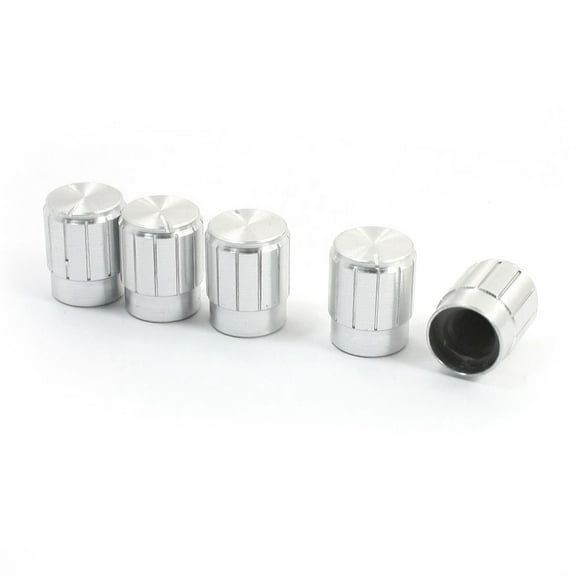 Unique Bargains 5 Pcs Silver Tone CD Amplifier Control Knob for 6mm Knurled Shaft Potentiometer