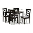 thumbnail image 5 of Baxton Studio Lanier Modern and Contemporary Gray Fabric Upholstered Espresso Brown Finished Wood 5-Piece Dining Set, 5 of 5