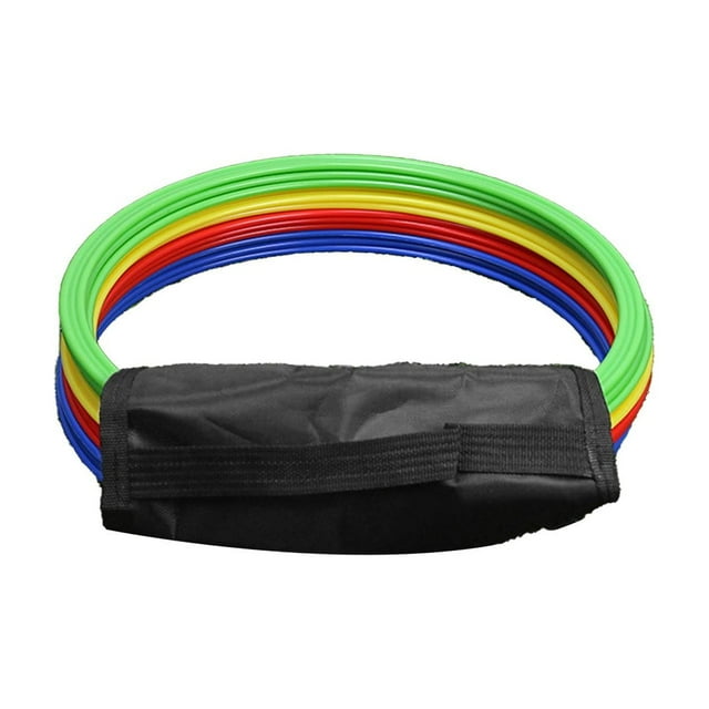 12 aros de agilidad con asa portátil, multifuncionales, para saltar y mejorar la velocidad. 30 cm