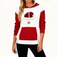 thumbnail image 6 of Women's Loose And Comfortable Drawstring V-neck Long Sleeved Christmas Print Hoodie, Holiday Season Fashion Wear, Comfortable and Warm Pullover,Wine,3XL, 6 of 6