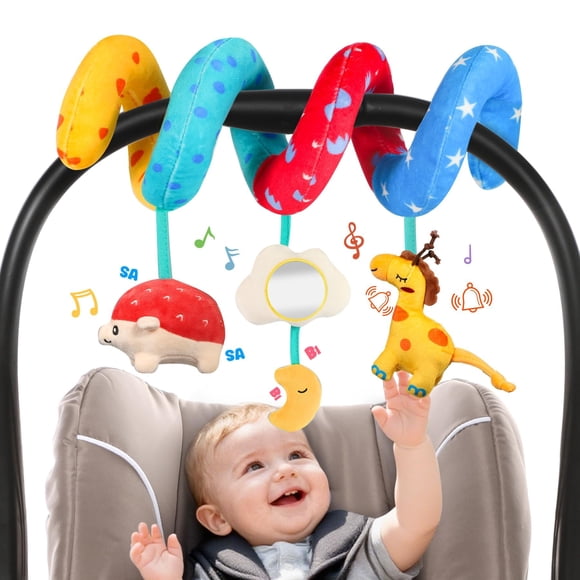 Asiento de coche de juguete URMYWO en espiral para bebés de 0 a 6 meses con mordedor
