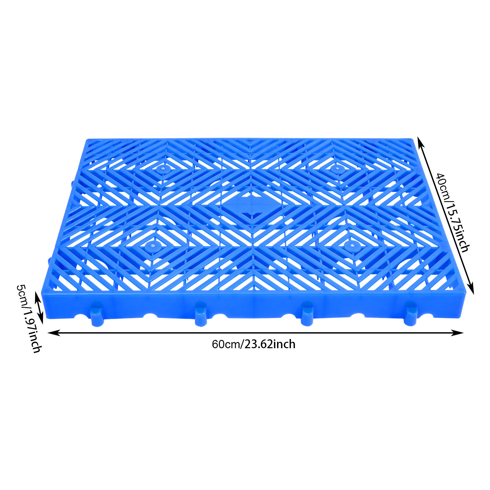 ToppiJoy 6Pcs Plastic Pallets Breathable Grid Floor Ventilation Pallet Lightweight Waterproof Wear Resistant Storage Pad for Garage Basement 23.6*15.7*1.9in
