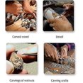 thumbnail image 2 of Juego de 12 herramientas de cincel de mano para tallar madera en bolsa de almacenamiento, herramientas profesionales para trabajar la madera Botao, 2 of 4