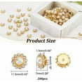 thumbnail image 6 of 200 Pcs Crystal Pearl Buttons Flower Claw Cup Rhinestones Gold Flatback Base Shiny Crystals Antique White Flower Faux Pearl Rhinestone Craft Buttons for Jewelry Sewing Supplies, 6 of 6
