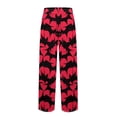 thumbnail image 5 of ASDFVBKG Halloween Pajama Pants for Men Hallowmas Pj Pants for Men Pumpkin Ghost Print Lounge Bottoms Elastic Waist Drawstring Sleepwear With Pockets Red L, 5 of 7