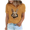 thumbnail image 2 of Tops de Cuello Alto para las Mujeres Amante Impreso Camiseta Cuello Redondo Manga Corta, Poliéster Spandex, 2 of 7