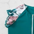 thumbnail image 4 of Fesfesfes Girls' Spring Summer Swimwear Rash Guard Swimsuit Zipper Bathing Suits Long Sleeve Ruffle Girl Full Cover Flower Print for Children(Green#1,9-10 Years), 4 of 9