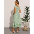 thumbnail image 3 of DARING DIVA Boho Smock Midi Off Shoulder Summer Events Dress XS Green, 3 of 6