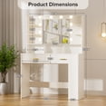 thumbnail image 3 of LUCKLIFE Vanity Desk with LED Lights Mirror & Power Outlet,Makeup Vanity Table for Women Girls Bedroom, White, 3 of 9